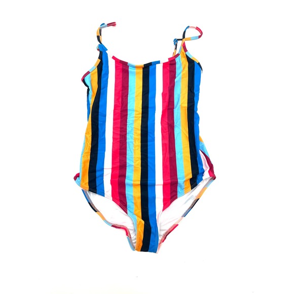 Shoshanna Rainbow Stripe Cami Classic One Piece Swimsuit Size 10 NWT $228 - Picture 2 of 6